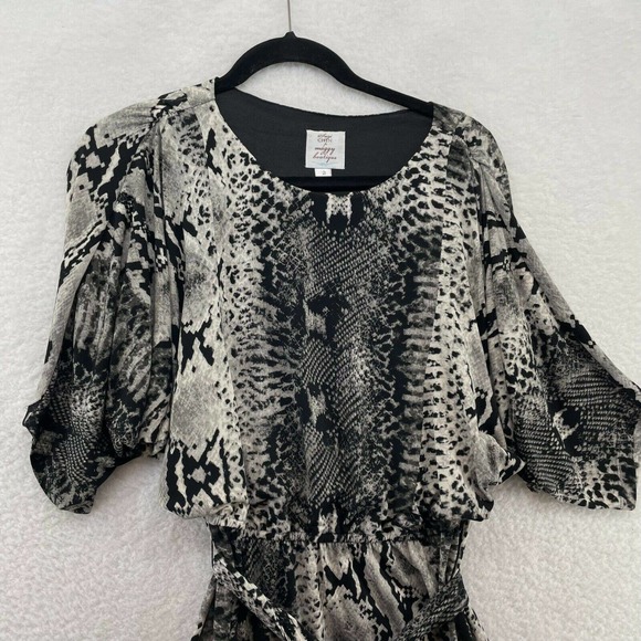 Suzie Chin for Maggy Boutique Womens Dress Size 2 Dolman Sleeve Snake Print - Picture 3 of 9